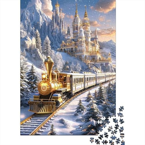 1000pcs Puzzle Für Erwachsene Zug Schloss Schnee Anspruchsvoll
