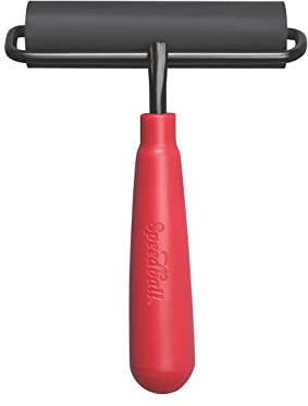 Speedball 4121 Deluxe Hard Rubber Brayer - 80 Durometer Roller with Wire Frame - 4 Inches