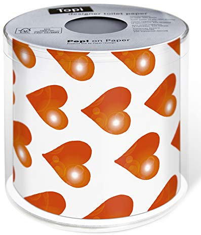 Bedrucktes Toilettenpapier bedruckt mit MOTIV HERZEN (HEARTS)