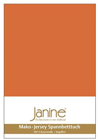Janine Spannbetttuch 5007 Mako Jersey 90/190 bis 100/200 cm rost-orange Fb. 67