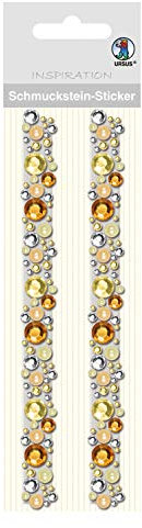 Ursus 75040002 - Schmuckstein Sticker Fancy, Bordüren, gelb, 2 Stück, selbstklebend, einfach von der Folie abzuziehen, in verschiedenen Farben und Motiven, zum Verzieren von Grußkarten