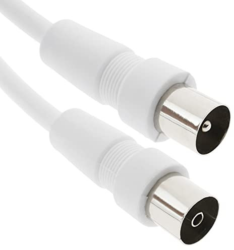 BeMatik - Cable Coaxial Antena TV 75 Ohms (1.5m/Blanco)