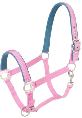 Tough1 Padded Horse Halter with Satin Hardware - Pink