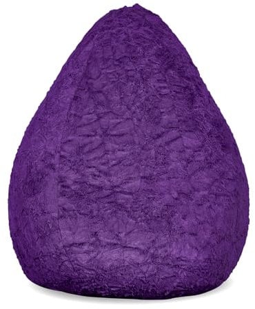 Lumaland Pouf Poltrona Sacco Luxury morbidosa Beanbag in Peluche Riempimento da 120L Viola
