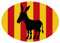 Artimagen Aufkleber Flagge oval Esel Katalonien 80 x 60 mm. Vinyl, Halbglänzend, Outdoor, Rot, Gelb