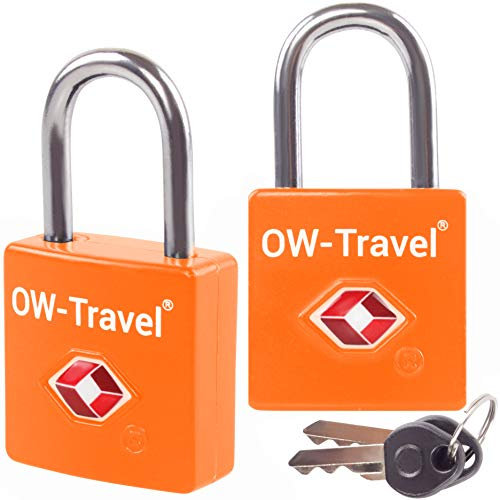 OW-Travel Schloss mit Schlüssel Kofferschloss Vorhängeschloss Gepäckschloss Sicherheitsschloss Schlüsselschloss Diebstahl Sicheres Lock TSA Schloss für Reisekoffer Spind Rucksack Luggage: 2 Orange
