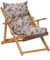 Sessel Relax Liegestuhl 3 Positionen in Holz Klapppolster H 100 cm Farbe als Foto (Blume)