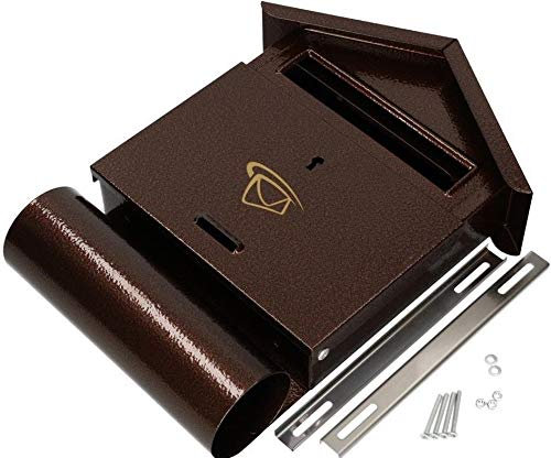 KOTARBAU Briefkasten 340x260x55 mm Zeitungsfach Wand Zaun Ständer Verzinkt B6 Wetterbeständig Verschiedene Farben Robust Universal Verschließbar (Altes Gold)