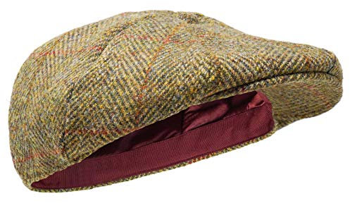 Borges & Scott Dingwall Schirmmütze 8-TLG. – Schiebermütze Herren aus 100% handgewebter Wolle Harris Tweed - Wasserabweisend - Fischgrätenmuster 56cm