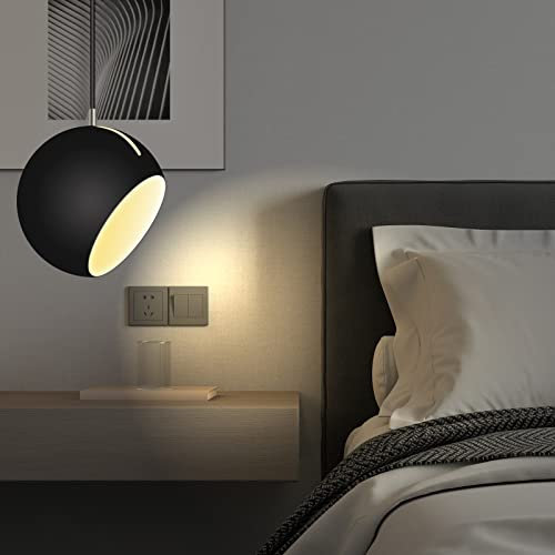 BELYSN Pendelleuchte Höhenverstellbar Modern Design, Schlafzimmer Hängelampe Schwarz Metall Pendellampe mit E27 Fassung, 360° Einstellbar Hängeleuchte für Esstisch Esszimmer