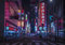 wandmotiv24 Fototapete Japanische Stadt bei Nacht, XL 350 x 245 cm - 7 Teile, Wanddeko, Wandbild, Wandtapete, Japan Bunt M5930