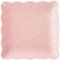 YBK Tech - Piatto da dessert in porcellana, elegante, quadrato, in rilievo, per la colazione e il tè pomeridiano, 20,3 cm, colore: Rosa