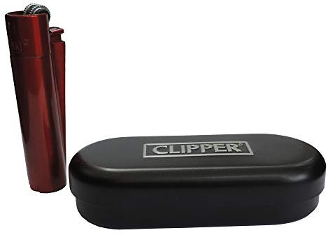 Clipper Metall Gas-Feuerzeug (metallic deep red) mit SOFORTGRAVUR +VORSCHAU: Gravur inklusive (Gasfeuerzeug, nachfüllbar)