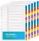 A4 Wide Colour Tabs 【5 Pack】 File Dividers Coloured Mylar Multi Colours 1-12 Multipurpose Porous Index Dividers