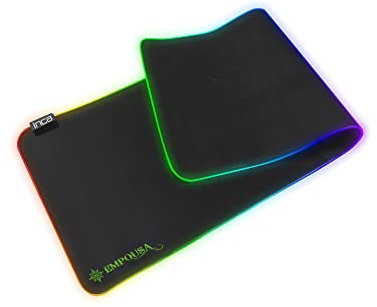 İnca IMP-022 RGB Gaming Mauspad, Mousepad XL 770x295mm, 12 Beleuchtungs Mod, 7 LED Farben, Gaming Mousepad groß, Anti Rutsch für Computer PC Professionelle Gamer, Schwarz