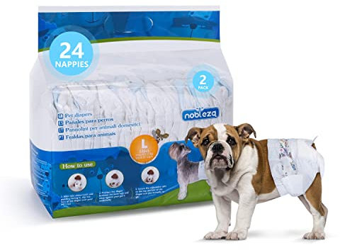 Nobleza Hund Windeln Einweg Weiblich Welpen Training Windeln Super Absorbent Pet Wraps 24 Pack 30 * 50 cm, L
