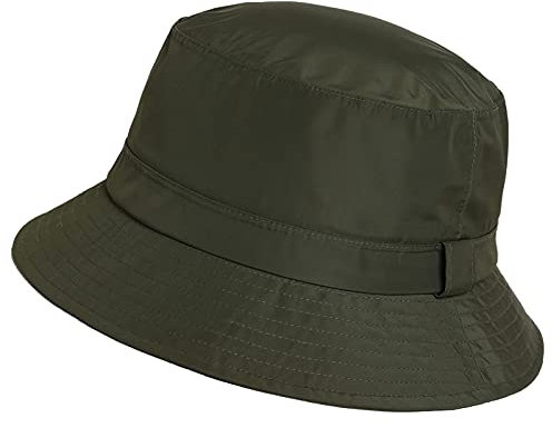 Comhats Unisex Wasserdichter Fischerhut für Spaziergänge, Golf, Safari, Damen-Regenhut, LSF 50+, Sonnenhut, verstellbar, verstaubar, Winddicht, grün, M