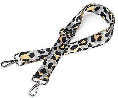 Naehgedoens Leo Jacquard Taschengurt Animal Print Grau, Schwarz verstellbar Taschen-Riemen zum Wechseln Kamaragurt