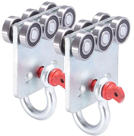 2 Stück 6 Rollen Trolley Montagerollen vier Lager Trolley Montage für 3,8 cm Breite und alle 3,8 cm oder höheren Strebenkanal (mit Bügel)