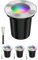 ledscom.de 4 Stück Bodeneinbauleuchte BOLI für außen, IP67, edelstahl, gefrostet, rund, 108mm Ø inkl. LED RGB Lampe, smart 473lm