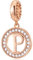 CHAWIN Initial P Letter Charms, Alphabet Charms Rose Gold, Authentic 925 Sterling Silver Charms fit Pandora Charm Bracelets, Necklace, Circle Dangle Gift for Women, Girls, Sparkling Clear Stones