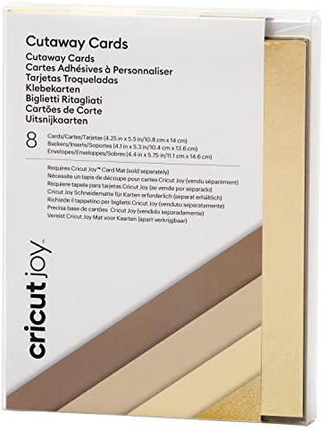 Cricut Joy Cutaway -Karten | Neutrale | 10,8 cm x 14 cm (4,25 x 5,5) | 8-Pack | Zur Verwendung mit Cricut Freude