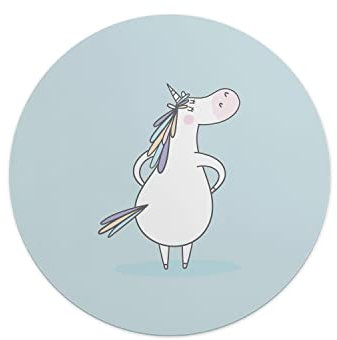 Questo Casa, Round Digital Printed Mouse Mat Non Slip Backing for Office and Home Use Diameter 22cm