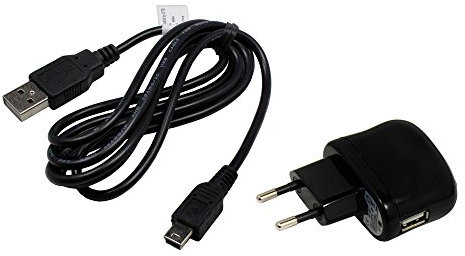 Set Compatible con Garmin Edge 605, Cable USB, Cargador USB, 2000mA, Auto-ID