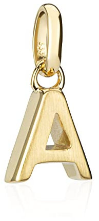 NKlaus Kettenanhänger kleiner Buchstabe A 333 Gelb Gold 9mm Matt Alphabet für Halskette 9529