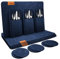 shinfly Tischsets Abwaschbar Platzsets aus Filz 18er Set, Abwischbar Tischsets, Hitzebeständig rutschfest Platzdeckchen mit Untersetzer, BestecksäCken für Küche, Speisetisch, 44x31cm 【Dunkelblau】