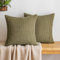 EMEMA Kordsamt Kissenbezug Granulat Dekorative Sofakissen Dekokissen Kissenbezüge Couchkissen Kissenhülle Weich Kissen Bezug Zierkissen für Sofa Couch Wohnzimmer 2er Set 40x40 cm Olivgrün