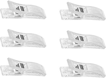 ChYoung 6 Clips for No Drill Blinds, Clear Plastic Clips for Temporary Blinds, Transparent Clips for Cordless Black Out Blinds Pleated Shades