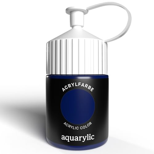Aquarylic Hochpigmentierte Acrylfarbe Künstlerqualität - Cremige Konsistenz, Lichtecht, Vegan - Hergestellt in Österreich (Acrylfarbe - 120ml Flasche, Phtaloblau Cyan)