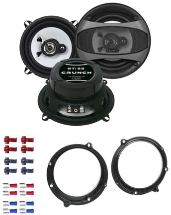 Crunch GTI 52 Auto Lautsprecher Boxen 300 Watt 13 cm 2 Wege Koax kompatibel mit Audi A4 Avant (B5) 1994-2001 Türen Front