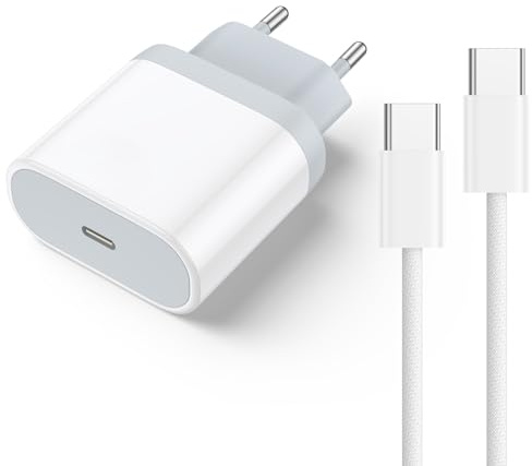 TORTOISE LOOK Caricatore Per iPhone 15/15 Pro/15 Pro Max/15 Plus, iPad Pro, iPad Air, iPad Mini, iPad 10 generazione, 20W USB C Alimentatore e Cavo Ricarica Rapida USB C 2M Caricabatterie Spina Presa