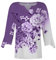Sexy Ohrringe Damen Frauen Casual Langarm Baumwolle Solide Lose Taschen T Shirt Blusen Tops Bluse Asymmetrisch Damen Schwarz (Purple, XXXL)