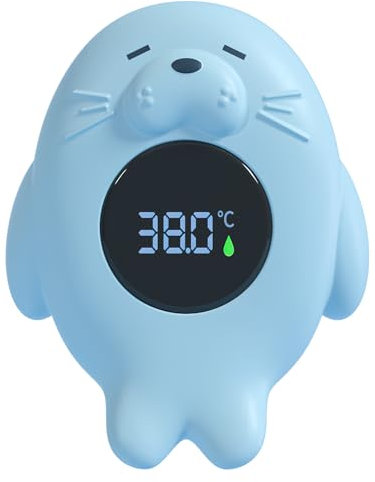 VOSSOT Termómetro digital de baño para bebé, de seguridad, para bañera, termómetro digital, termómetro para bebé, bañera, termómetro de agua para bebé, para niños, color azul