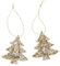 Oblique Unique® 2er Set Anhänger Weihnachten Winter Glitzer Aufhänger Deko für Advent Weihnachtsdeko Baumschmuck Fensteranhänger (Tannenbäume - Gold)