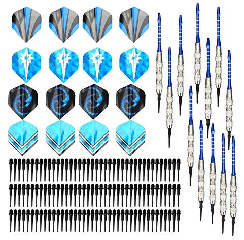 Topyond 12er-Pack Sicherheits-Softdarts, Aluminiumschaft, Kunststoff-Dartkopf, 18 G Kunststoff-Dartpfeile, Ein Must-Have Für Sportgeräte