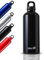 IPEA Gourde NON Isotherme Ultra Légère en Aluminium – 500 ml – Bouteille d’Eau Non Thermique en Métal pour Boissons et Sports à emporter en Voyage, Travail, Bureau, École – avec Mousqueton – Noir