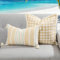 Lewondr Outdoor Kissenbezüge, 2 Stück 30x50cm+45x45cm Quadratische Streifen Wasserdicht Kissenbezüge für Outdoor Terrasse Veranda Bauernhaus Garten Balkon Couch, Beige