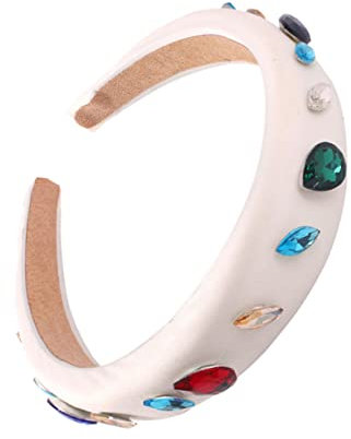 MAGICLULU Haarband-accessoires Für Frauen Und Mädchen Schwamm-stirnband Mit Strasssteinen Weiß Stilvolles Und Bequemes Haar-accessoire