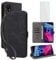 IUQXU for TCL 505 Wallet Phone Case with Screen Protector [RFID Blocking] Leather Flip Card Holder Kickstand Wrist Strap Women Men Cell Phone Case for TCL505 Black
