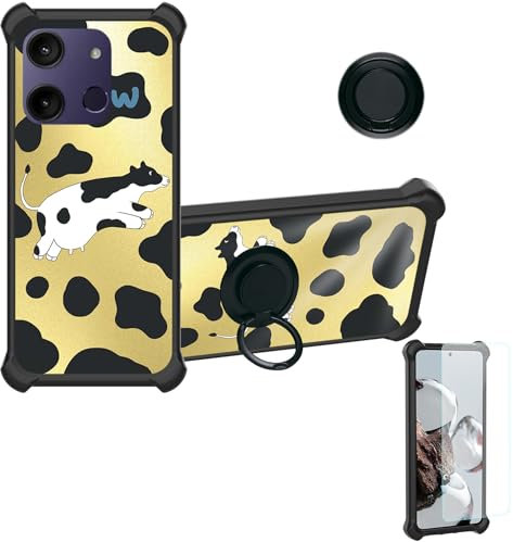 Aroepurt hülle Kompatibel Für HMD Aura Hülle Case Handyhülle Schutzhülle Cover [Mit 9H Härte HD Schutzfolie] PC + Silikon Ständer DJH-NN