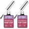 INTOBAS Base Coat Top Coat UV Nagellack Super Shine 2 * 15ML, Base Coat und No Wipe Top Coat Set, Soak-Off UV/LED Nagellack Semi-Permanent Gel Maniküre, Langanhaltend, Geeignet Für Nail Art
