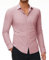 DEMEANOR Chemise extensible à manches longues pour homme, coupe musclée, décontractée, sans repassage, chemise formelle et ajustée pour homme, rose, L