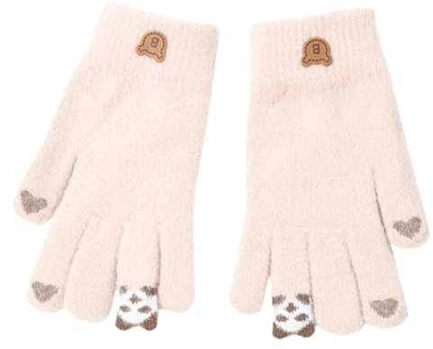 Yardenfun 1 Paar Panda-Handschuhe für Damen Handschuhe stricken Damenhandschuhe Fäustlinge stricken thermohandschuhe thermal gloves Winter warme Handschuhe Winterhandschuhe Baumwolle