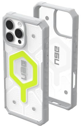 URBAN ARMOR GEAR UAG Designed for iPhone 16 Pro Max Case 6.9 Pathfinder Clear - Compatible with MagSafe Charging Rugged Shockproof Anti-Slip Military Grade Protective Cover, Active Neon