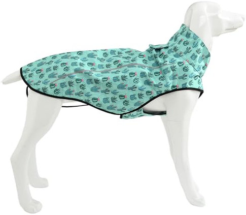 Mile High Life Regenmantel für Hunde, verstellbare, wasserdichte Haustierkleidung, leichte Regenjacke mit reflektierenden Streifen, einfacher Einstieg, grüner Kaktus, Größe XXS