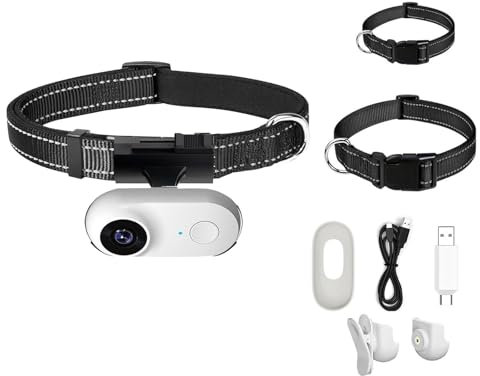 Sehuby walking collars,Pet Collar Camera with Wide Angles for Cats and Dogs Camera Collar Digital Recorder for Indoor Outdoor Activity Monitors